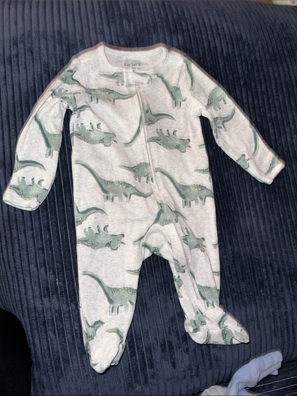 Carter's Green Dino Print Baby One-Piece